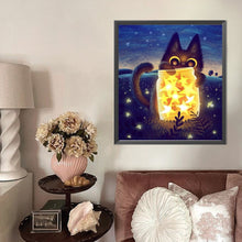 Load image into Gallery viewer, AB Diamond Painting - Full Round - Night Star Bottle And Black Cat (45*50CM)
