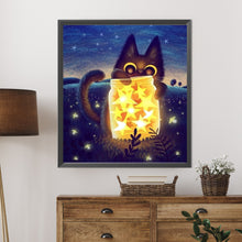 Load image into Gallery viewer, AB Diamond Painting - Full Round - Night Star Bottle And Black Cat (45*50CM)
