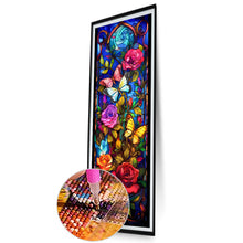 Load image into Gallery viewer, AB Diamond Painting - Full Round - Flowers And Butterfly Glass Painting (30*90CM)
