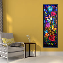 Load image into Gallery viewer, AB Diamond Painting - Full Round - Flowers And Butterfly Glass Painting (30*90CM)
