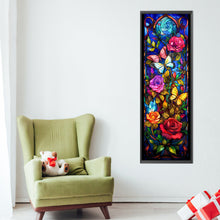 Load image into Gallery viewer, AB Diamond Painting - Full Round - Flowers And Butterfly Glass Painting (30*90CM)
