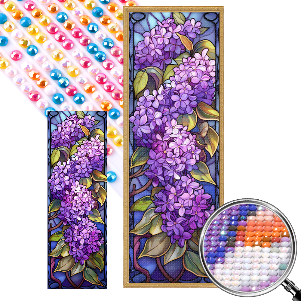 AB Diamond Painting - Full Round - Purple Hydrangea Glass Painting (30*90CM)