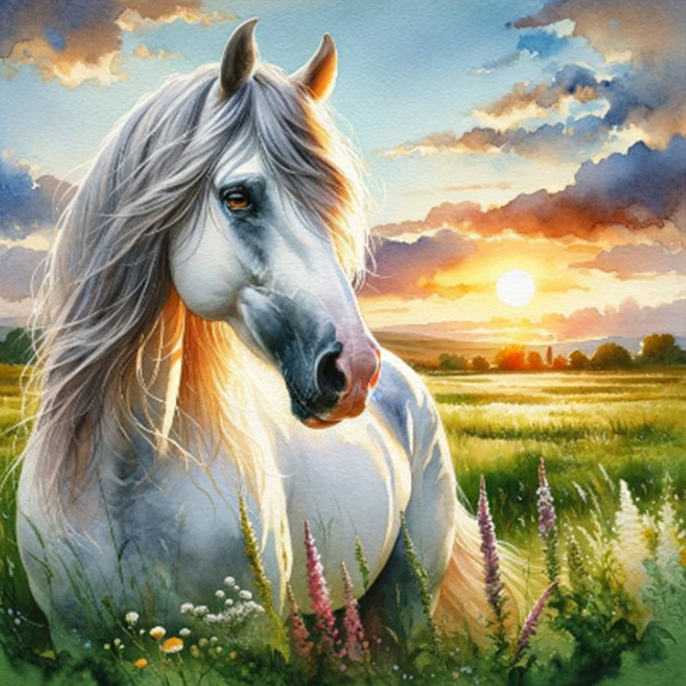 Diamond Painting - Full Round - Grassland Horse (40*40CM)