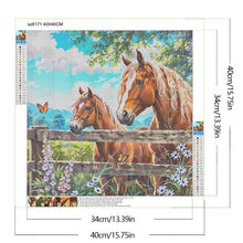 Load image into Gallery viewer, Diamond Painting - Full Round - Horse In The Fence (40*40CM)

