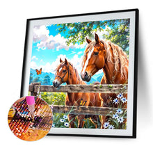 Load image into Gallery viewer, Diamond Painting - Full Round - Horse In The Fence (40*40CM)
