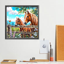 Load image into Gallery viewer, Diamond Painting - Full Round - Horse In The Fence (40*40CM)
