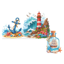 Load image into Gallery viewer, Ocean Lighthouse 5D DIY Wooden Door Topper Diamond Painting Door Corner Decor
