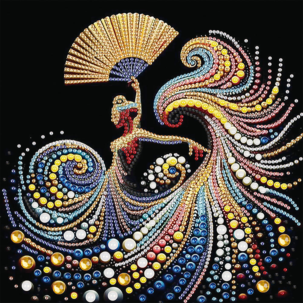Diamond Painting - Partial Special Shaped - Elegant Dancing Woman (30*30CM)