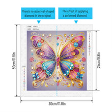 Load image into Gallery viewer, Diamond Painting - Partial Special Shaped - Butterfly (30*30CM)
