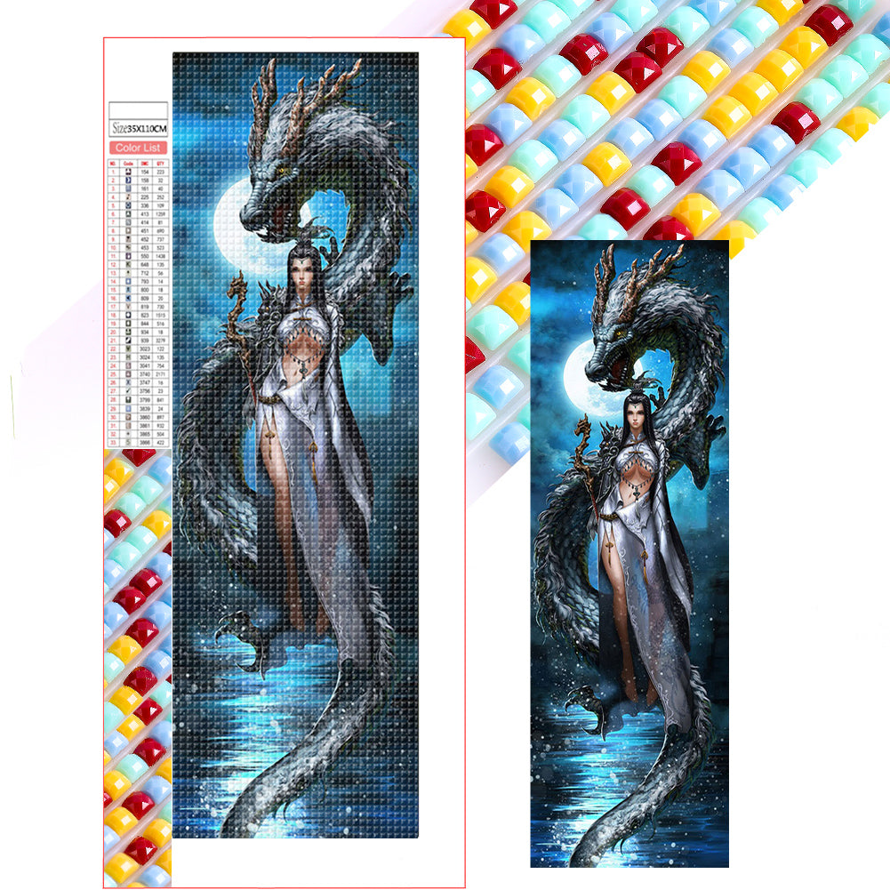 Diamond Painting - Full Square - Dragon And Goddess (35*110CM)