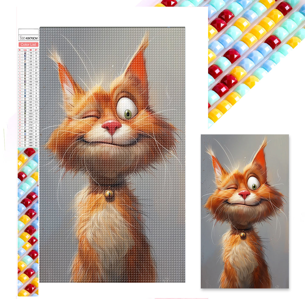 Diamond Painting - Full Square - Winking Cat (40*70CM)