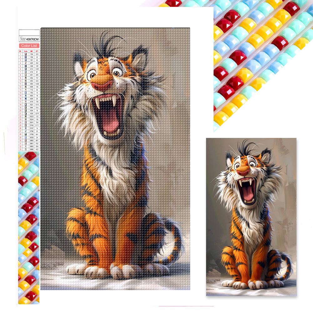 Diamond Painting - Full Square - Yawning Tiger (40*70CM)