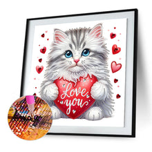 Load image into Gallery viewer, Diamond Painting - Partial Special Shaped - Loving Cat (30*30CM)
