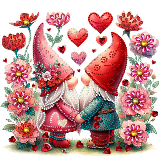 Diamond Painting - Partial Special Shaped - Loving Gnome (30*30CM)