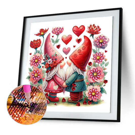 Diamond Painting - Partial Special Shaped - Loving Gnome (30*30CM)
