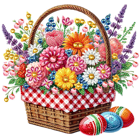 Diamond Painting - Partial Special Shaped - Easter Flower Basket (30*30CM)