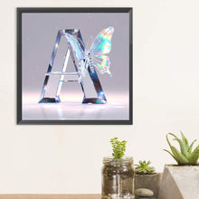 Load image into Gallery viewer, Diamond Painting - Full Round - Crystal Butterfly Letter A (30*30CM)
