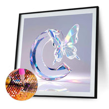 Load image into Gallery viewer, Diamond Painting - Full Round - Crystal Butterfly Letter C (30*30CM)
