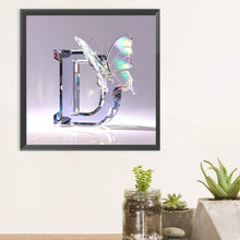 Load image into Gallery viewer, Diamond Painting - Full Round - Crystal Butterfly Letter D (30*30CM)
