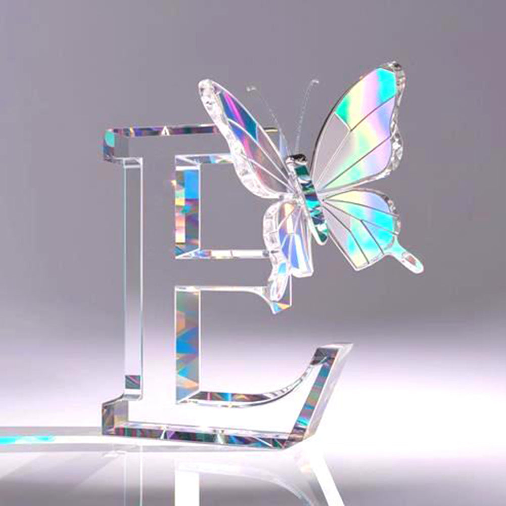 Diamond Painting - Full Round - Crystal Butterfly Letter E (30*30CM)