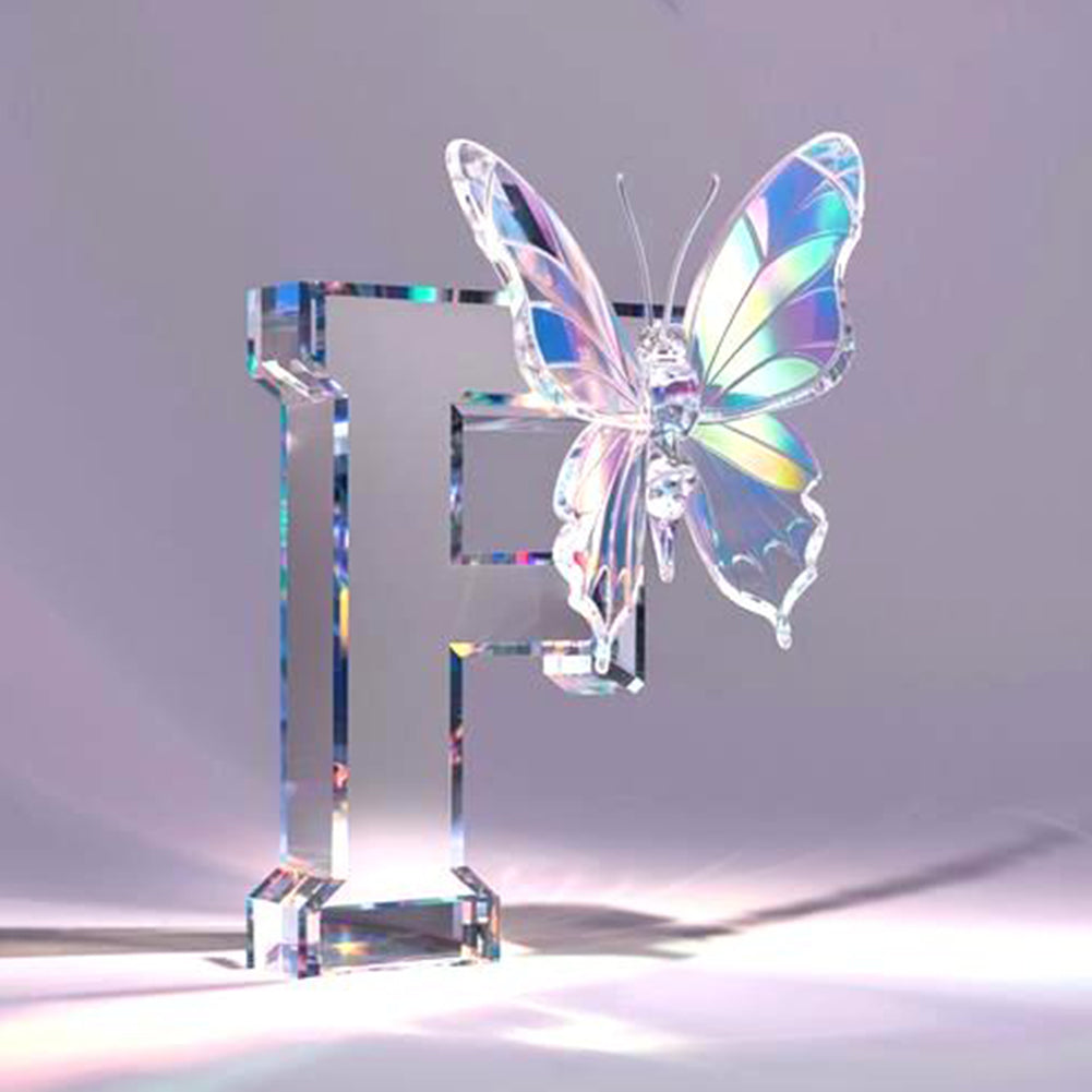 Diamond Painting - Full Round - Crystal Butterfly Letter F (30*30CM)