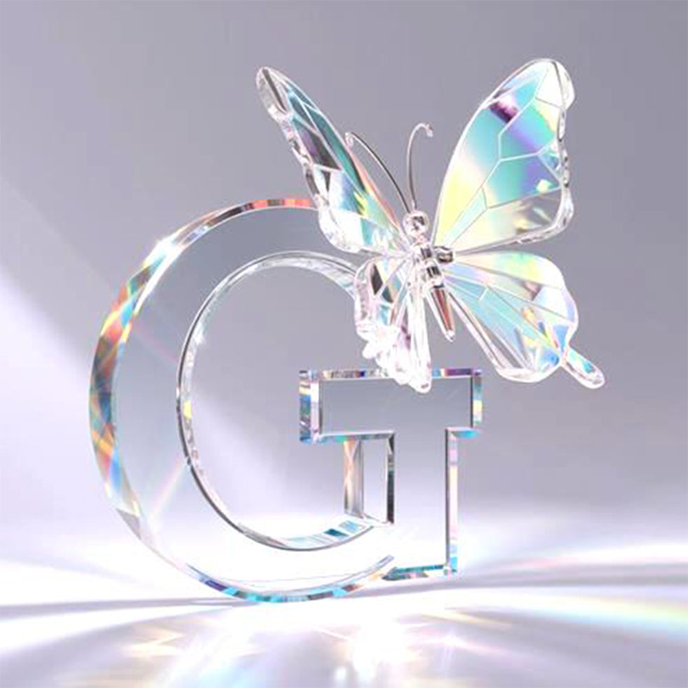 Diamond Painting - Full Round - Crystal Butterfly Letter G (30*30CM)