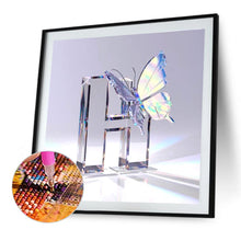 Load image into Gallery viewer, Diamond Painting - Full Round - Crystal Butterfly Letter H (30*30CM)
