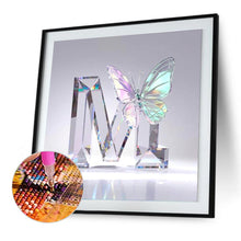 Load image into Gallery viewer, Diamond Painting - Full Round - Crystal Butterfly Letter M (30*30CM)
