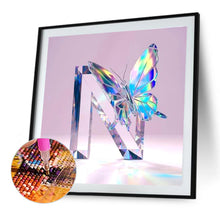 Load image into Gallery viewer, Diamond Painting - Full Round - Crystal Butterfly Letter N (30*30CM)
