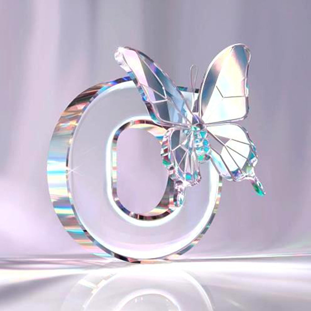 Diamond Painting - Full Round - Crystal Butterfly Letter O (30*30CM)