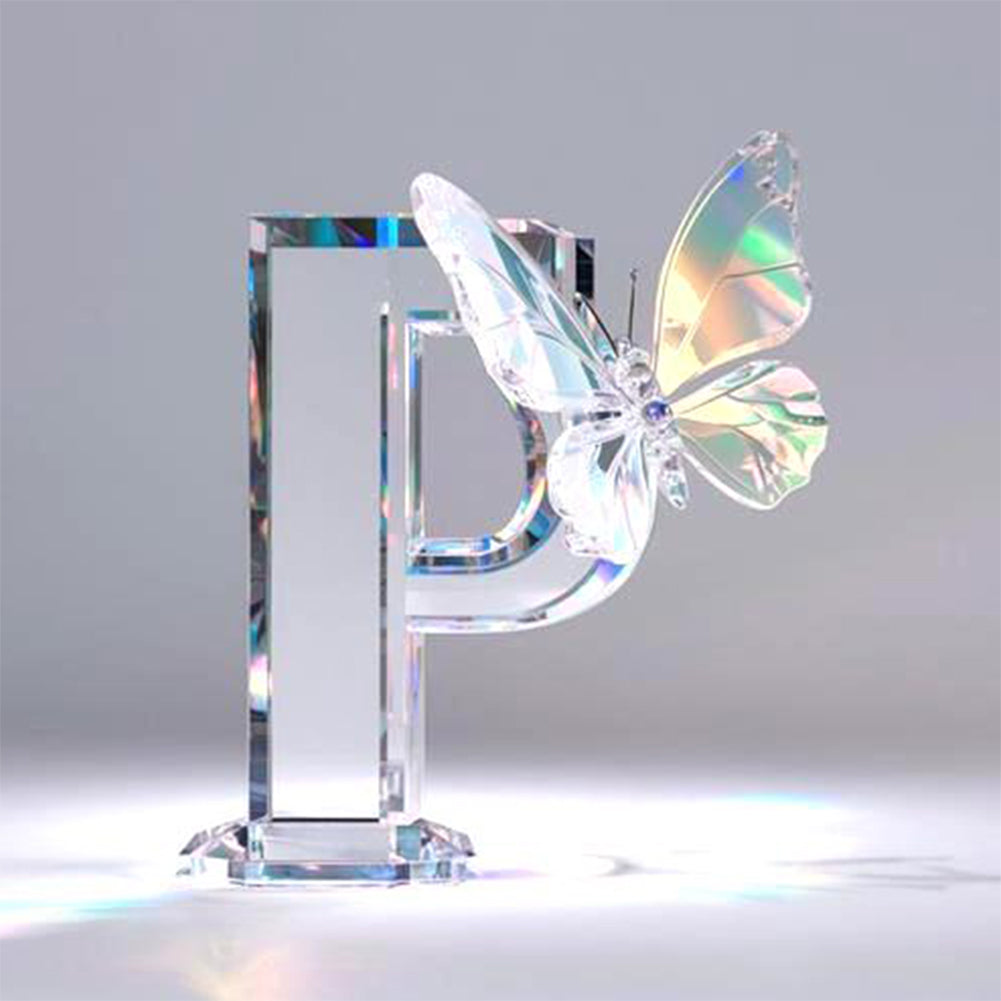 Diamond Painting - Full Round - Crystal Butterfly Letter P (30*30CM)