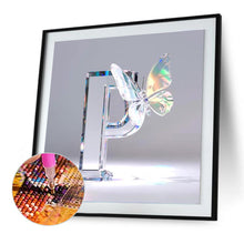 Load image into Gallery viewer, Diamond Painting - Full Round - Crystal Butterfly Letter P (30*30CM)
