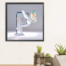 Load image into Gallery viewer, Diamond Painting - Full Round - Crystal Butterfly Letter P (30*30CM)
