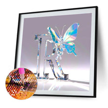 Load image into Gallery viewer, Diamond Painting - Full Round - Crystal Butterfly Letter R (30*30CM)
