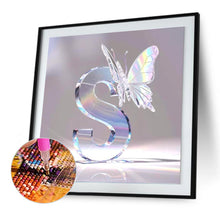 Load image into Gallery viewer, Diamond Painting - Full Round - Crystal Butterfly Letter S (30*30CM)
