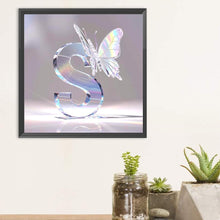 Load image into Gallery viewer, Diamond Painting - Full Round - Crystal Butterfly Letter S (30*30CM)
