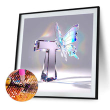 Load image into Gallery viewer, Diamond Painting - Full Round - Crystal Butterfly Letter T (30*30CM)
