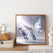 Load image into Gallery viewer, Diamond Painting - Full Round - Crystal Butterfly Letter W (30*30CM)
