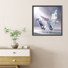 Load image into Gallery viewer, Diamond Painting - Full Round - Crystal Butterfly Letter W (30*30CM)
