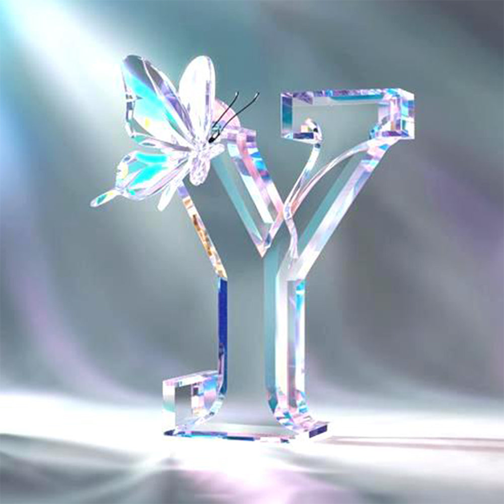 Diamond Painting - Full Round - Crystal Butterfly Letter Y (30*30CM)