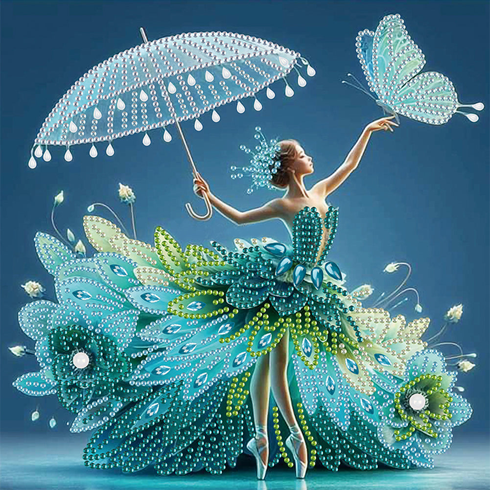 Diamond Painting - Partial Special Shaped - Beautiful Skirt Woman (30*30CM)