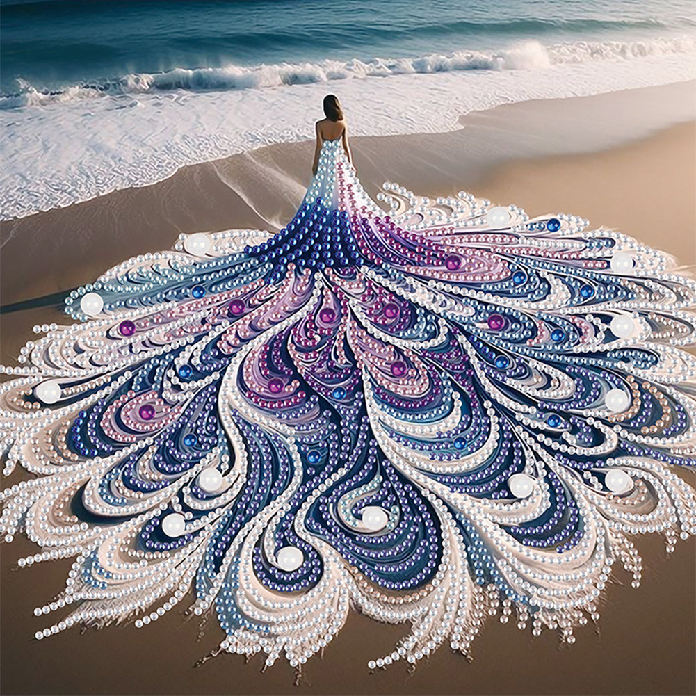 Diamond Painting - Partial Special Shaped - Beautiful Skirt Woman (30*30CM)