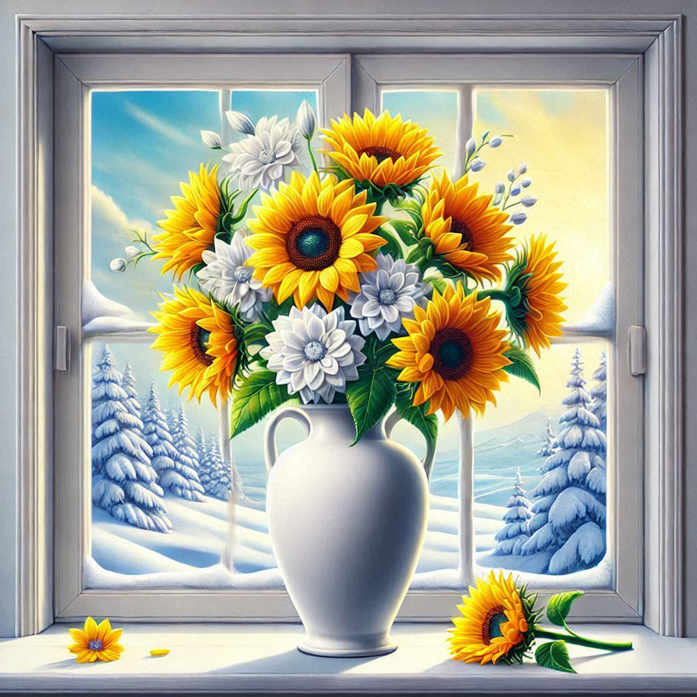 Diamond Painting - Full Round - Sunflower Vase (40*40CM)