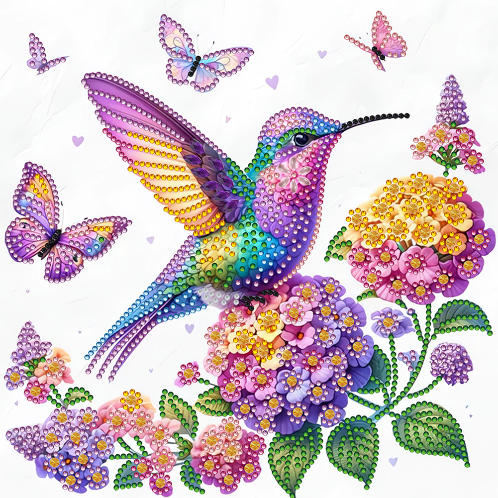 Diamond Painting - Partial Special Shaped - Flower And Bird (30*30CM)