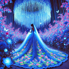 Load image into Gallery viewer, Diamond Painting - Full Round - Girl In Blue Dress (40*40CM)

