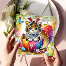 Load image into Gallery viewer, 6Pcs Easter Cats Diamond Painting Card Rhinestone Art Card for Party Favors
