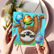 Load image into Gallery viewer, 6Pcs Easter Animals Diamond Painting Card Rhinestone Art Card for Party Favors
