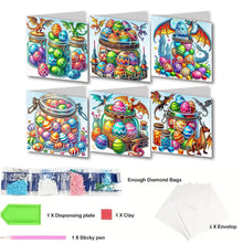 Load image into Gallery viewer, 6Pcs Easter Eggs Diamond Painting Card Rhinestone Art Card for Party Favors
