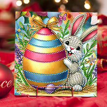 Load image into Gallery viewer, 6Pcs Easter Eggs Rabbits Diamond Painting Card Rhinestone Art Card for Adults
