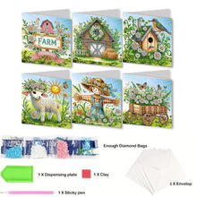 Load image into Gallery viewer, 6Pcs Easter House Diamond Painting Card Rhinestone Art Card for Party Favors
